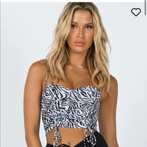 Princess Polly Shine Bright Crop Top Zebra